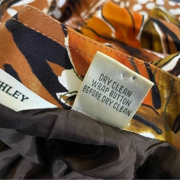 Vintage 90s Laura Ashley Leaf Floral Suit Jacket Brown Combo Large - Picture 4 of 5